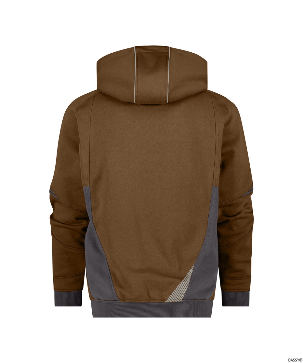 DASSY-Kapuzensweatshirt, LUNAX, lehmbraun/anthrazitgrau