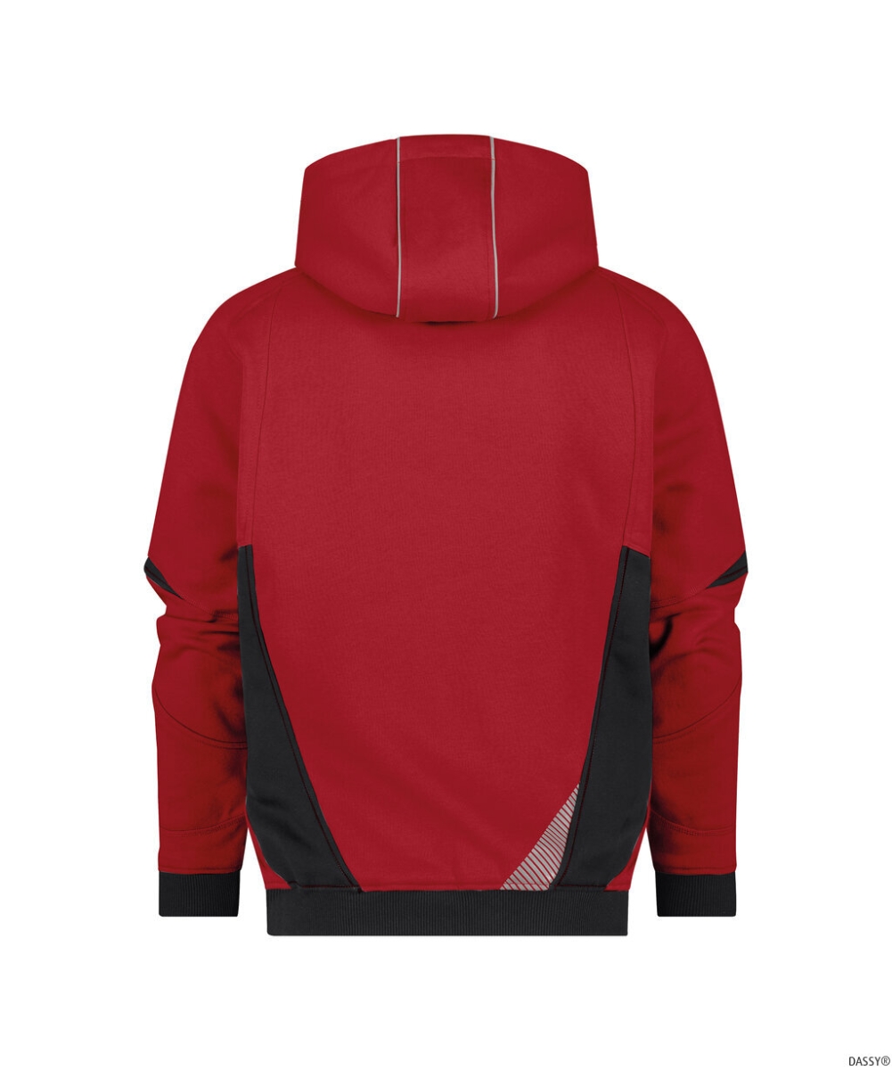 DASSY-Kapuzensweatshirt, LUNAX, rot/schwarz