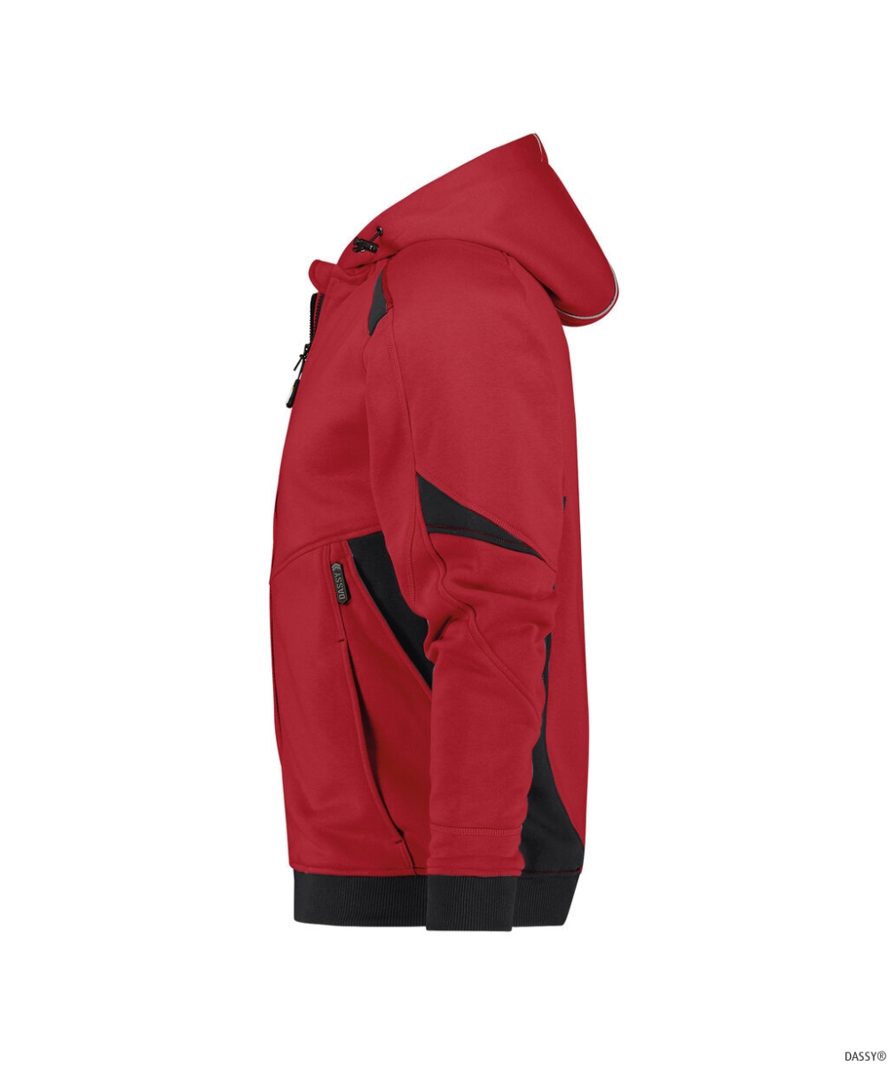 DASSY-Kapuzensweatshirt, LUNAX, rot/schwarz