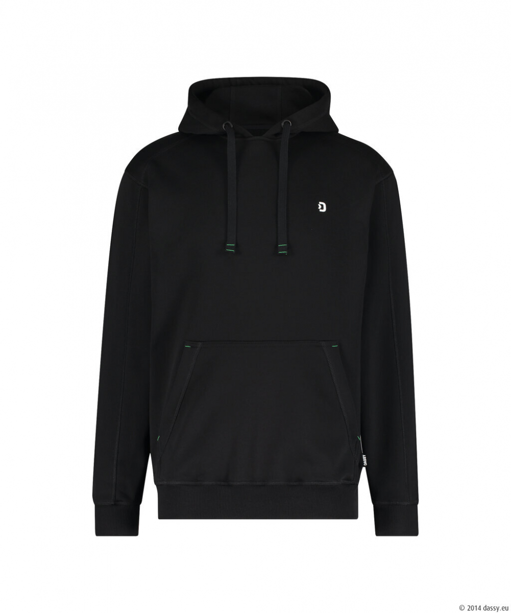 DASSY® Woodie Kapuzensweatshirt mit Aufdruck, schwarz