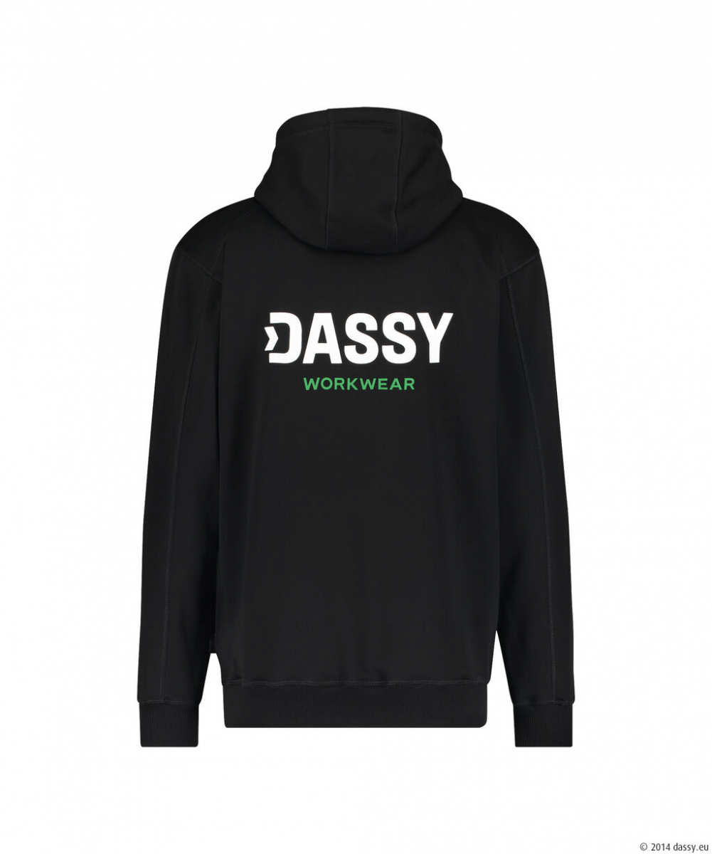 DASSY® Woodie Kapuzensweatshirt mit Aufdruck, schwarz
