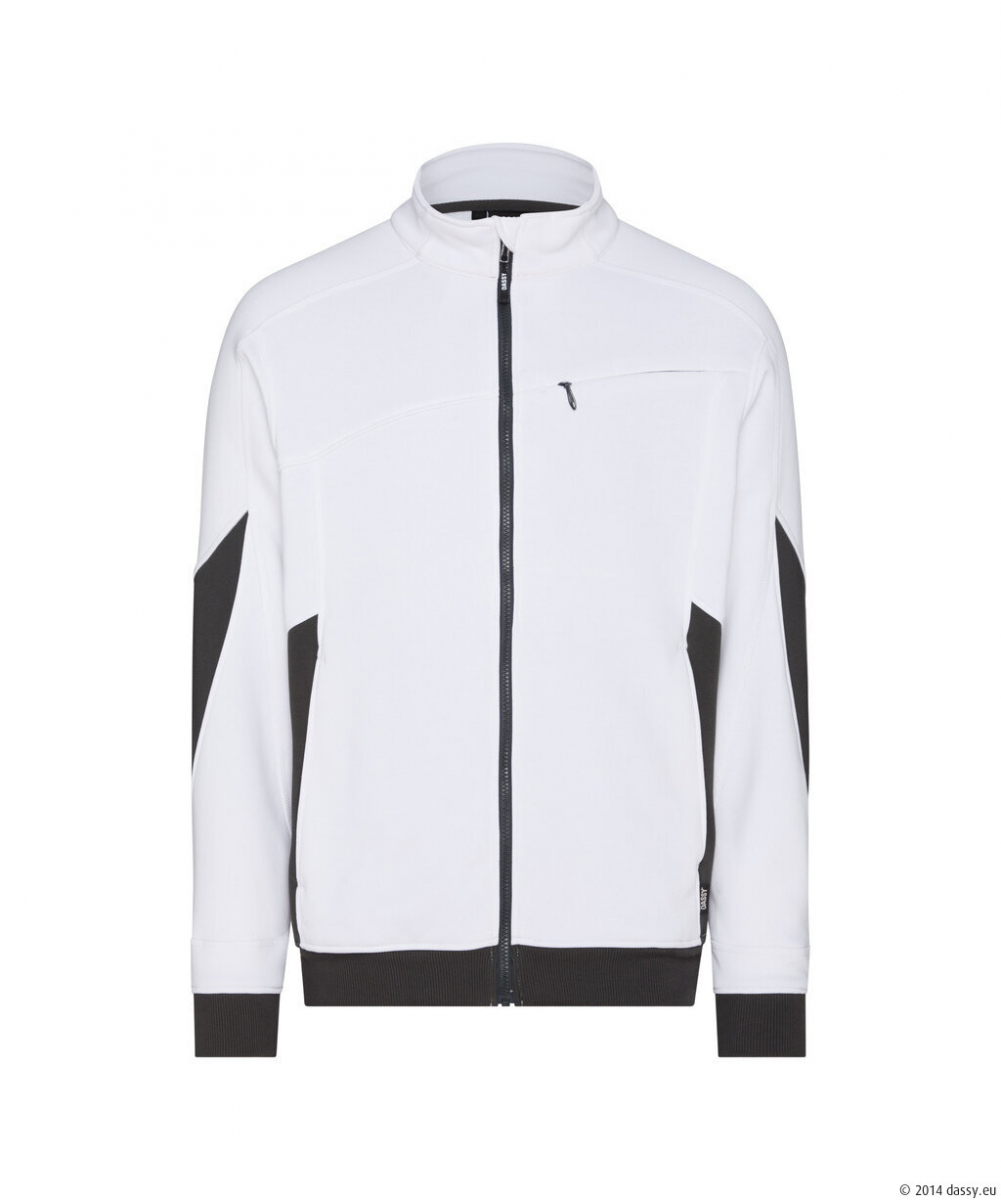 DASSY® Velox Next Sweatshirt, weiß/anthrazitgrau