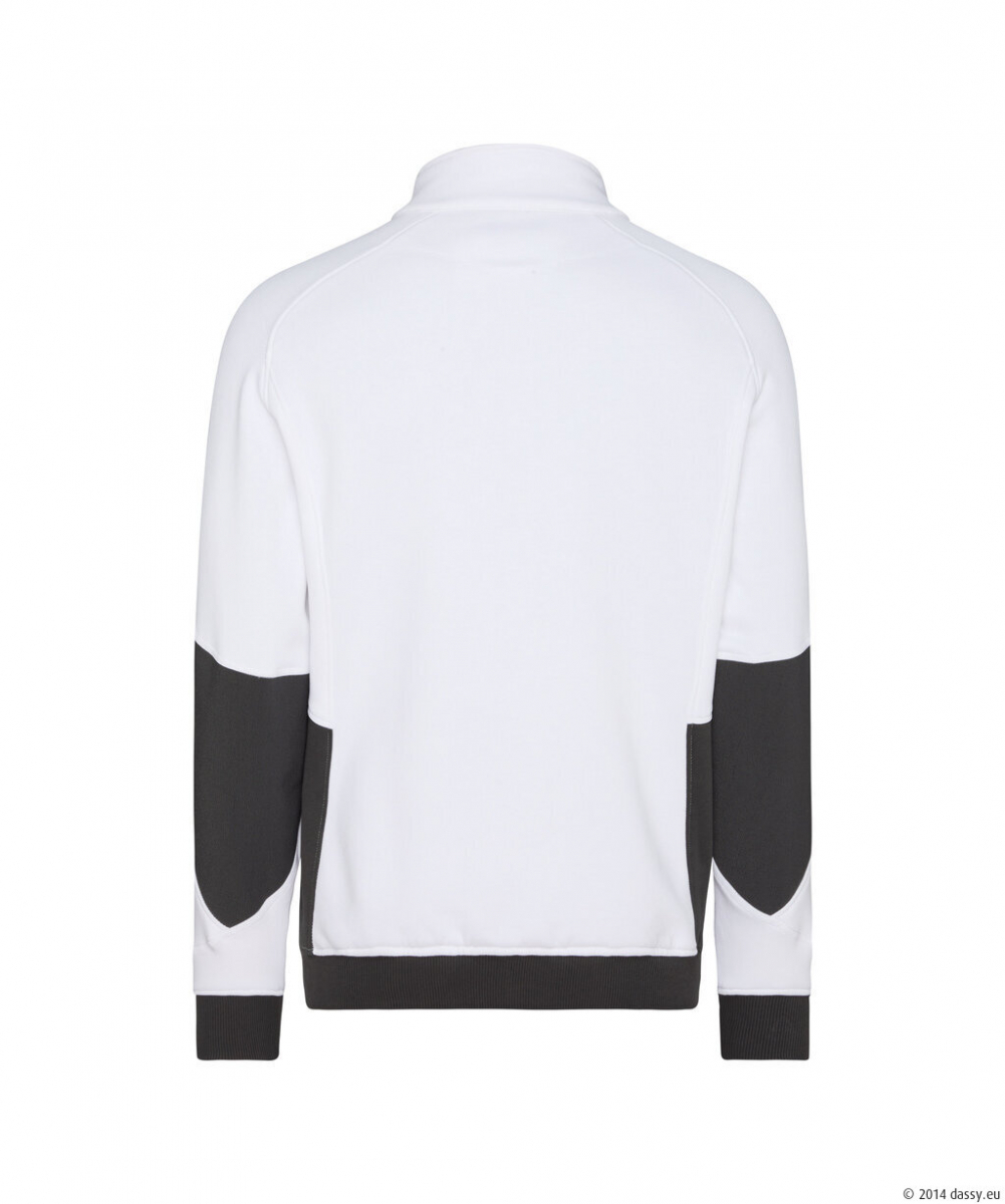 DASSY® Velox Next Sweatshirt, weiß/anthrazitgrau