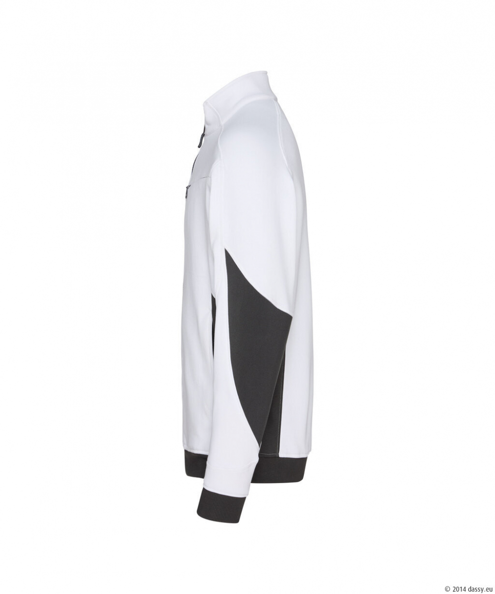 DASSY® Velox Next Sweatshirt, weiß/anthrazitgrau
