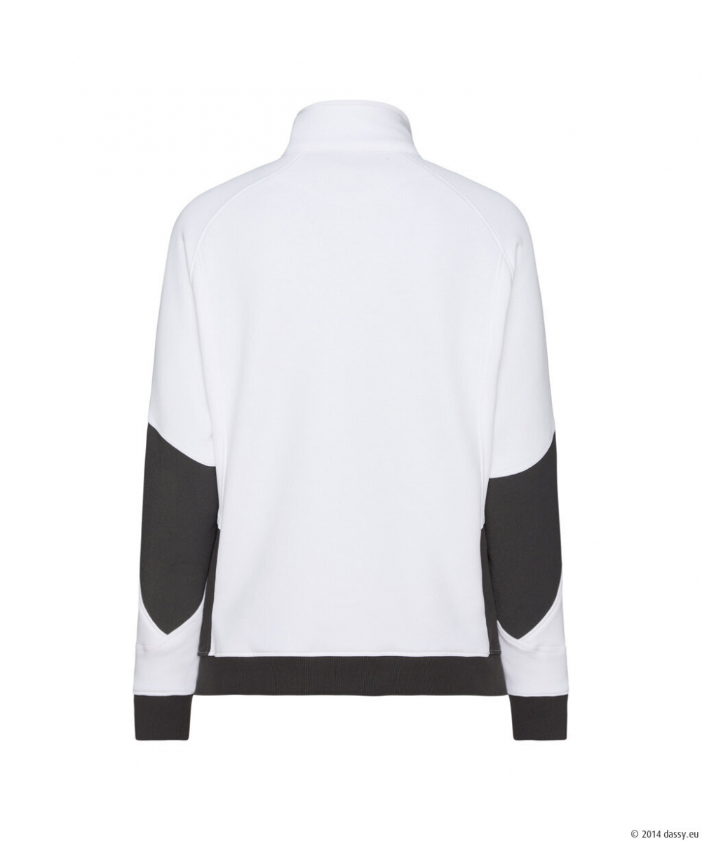 DASSY® Velox Next Women Sweatshirt für Damen, weiß/anthrazitgrau