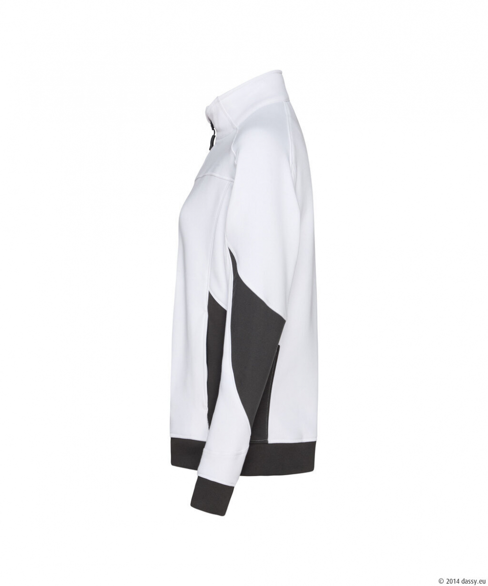 DASSY® Velox Next Women Sweatshirt für Damen, weiß/anthrazitgrau