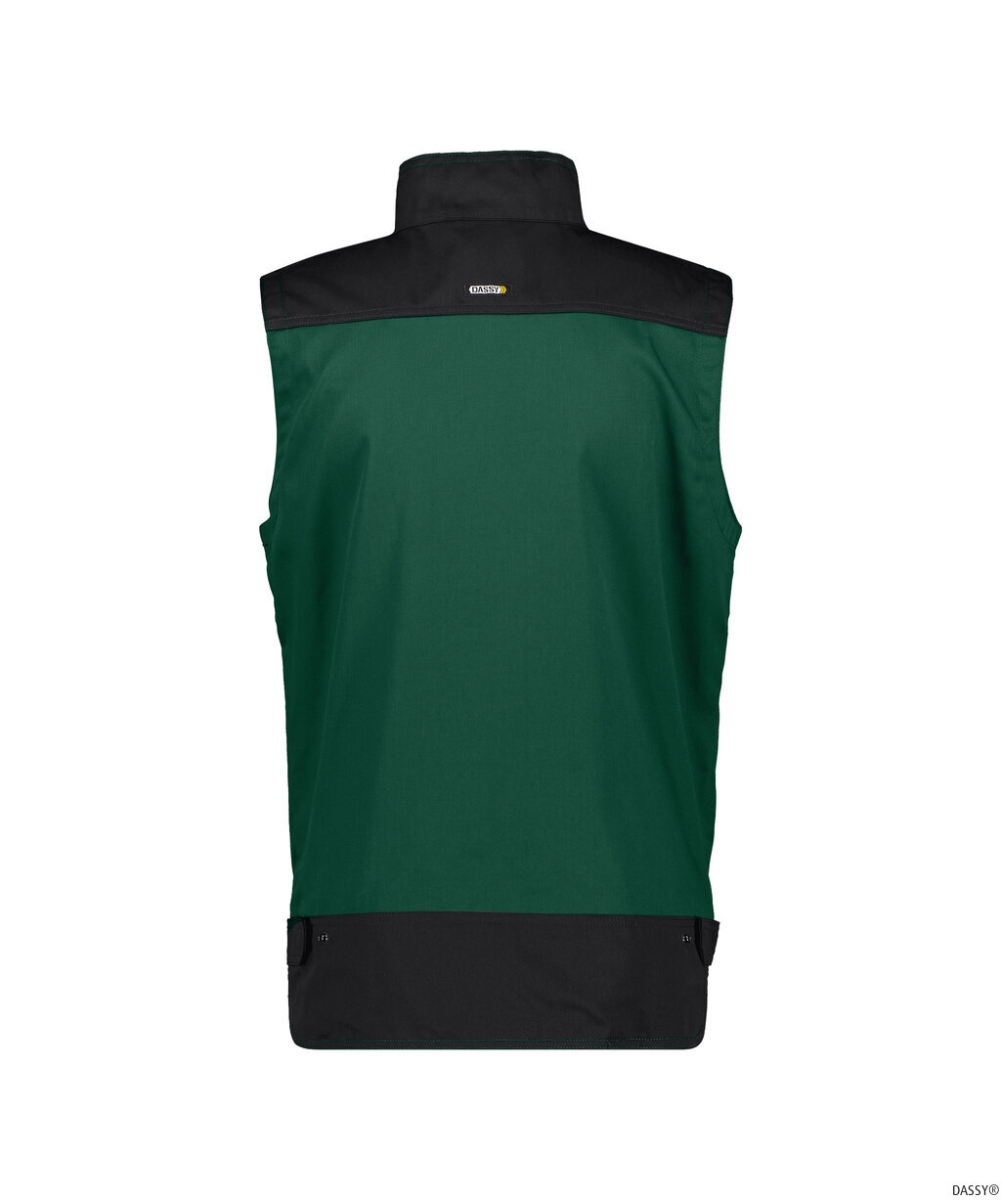 DASSY-Workwear, Sommerweste FARO, flaschengrün/schwarz