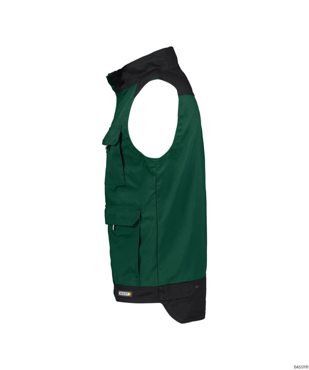 DASSY-Workwear, Sommerweste FARO, flaschengrün/schwarz