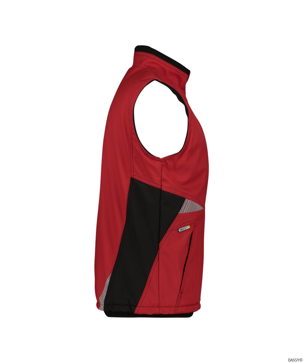 DASSY-Workwear, Softshell-Weste FUSION, rot/schwarz