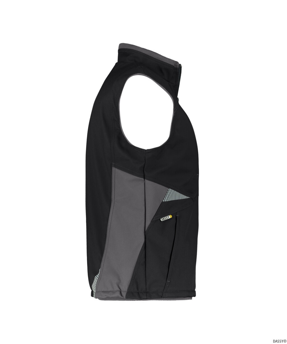 DASSY-Workwear, Softshell-Weste FUSION, schwarz/grau