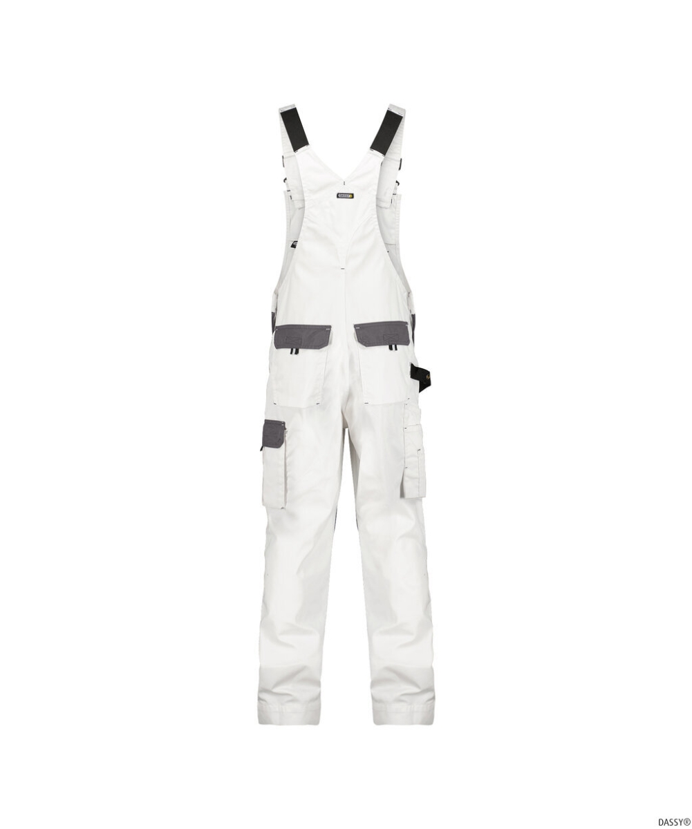 DASSY-Workwear, Latzhose VERSAILLES, weiß/grau