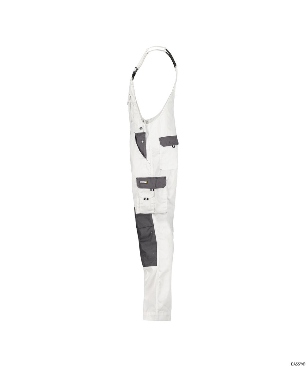 DASSY-Workwear, Latzhose VERSAILLES, weiß/grau