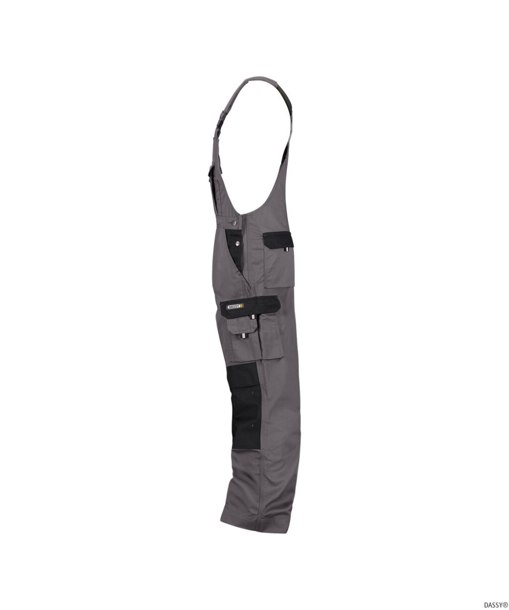 DASSY-Workwear, Latzhose VERSAILLES, grau/schwarz