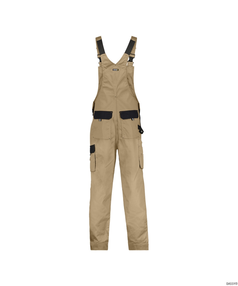 DASSY-Workwear, Latzhose VERSAILLES, khaki/schwarz
