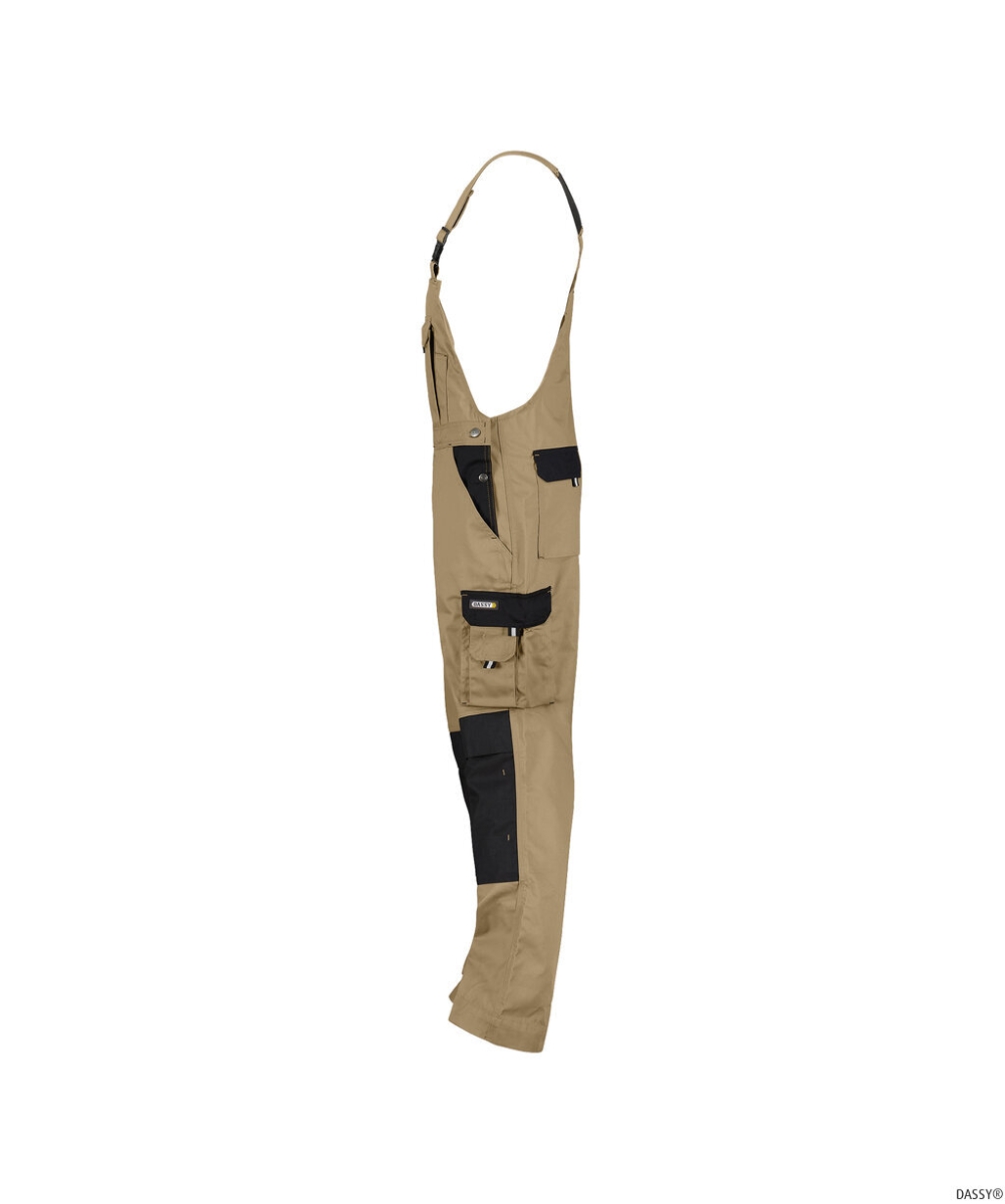 DASSY-Workwear, Latzhose VERSAILLES, khaki/schwarz