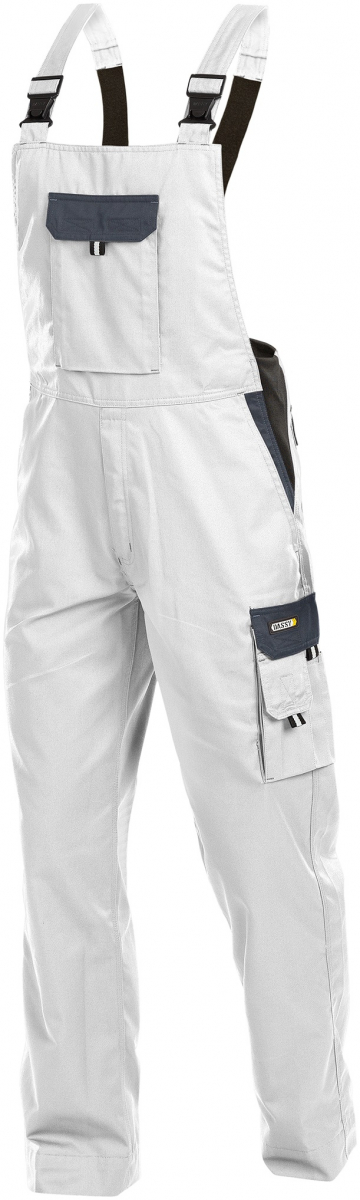 DASSY-Workwear, Latzhose "CALAIS", , wei/grau