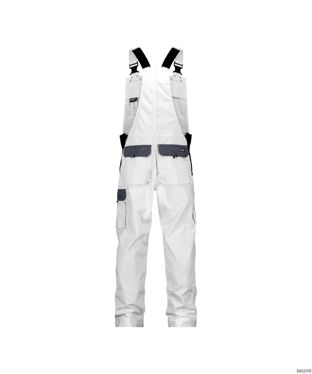 DASSY-Workwear, Latzhose CALAIS, , weiß/grau