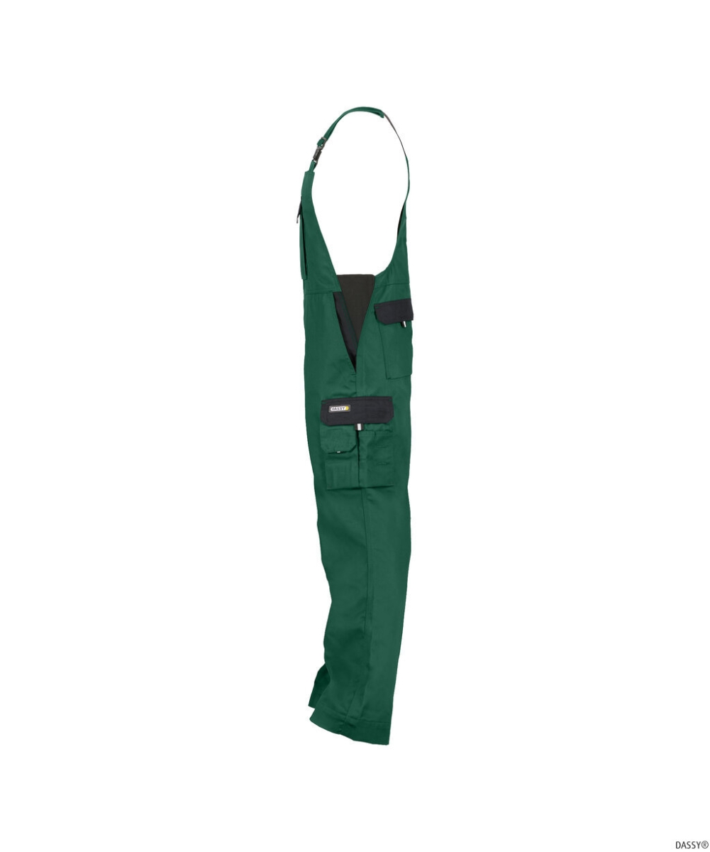 DASSY-Workwear, Latzhose CALAIS, , grün/schwarz
