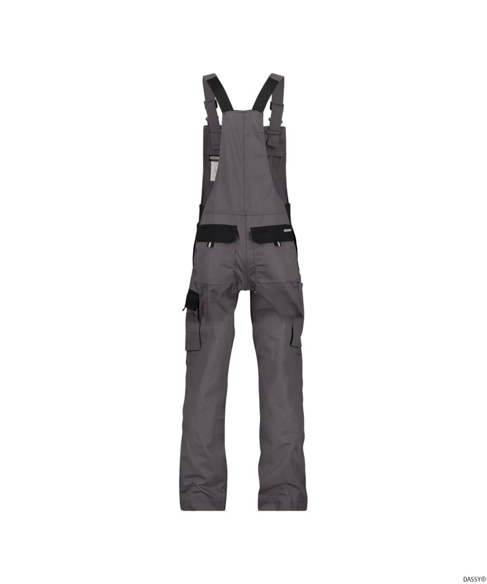 DASSY-Workwear, Latzhose CALAIS, , grau/schwarz