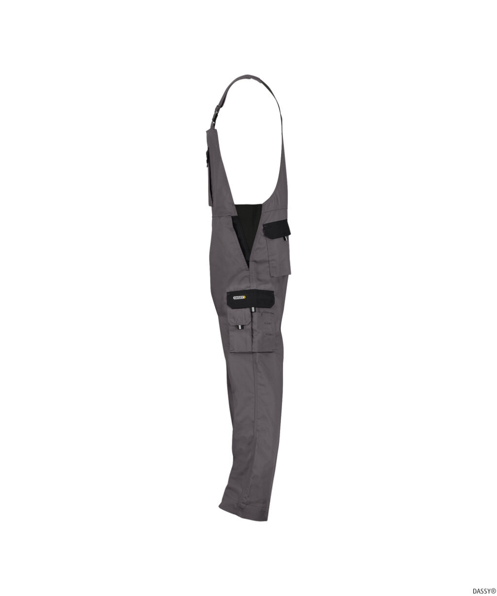 DASSY-Workwear, Latzhose CALAIS, , grau/schwarz