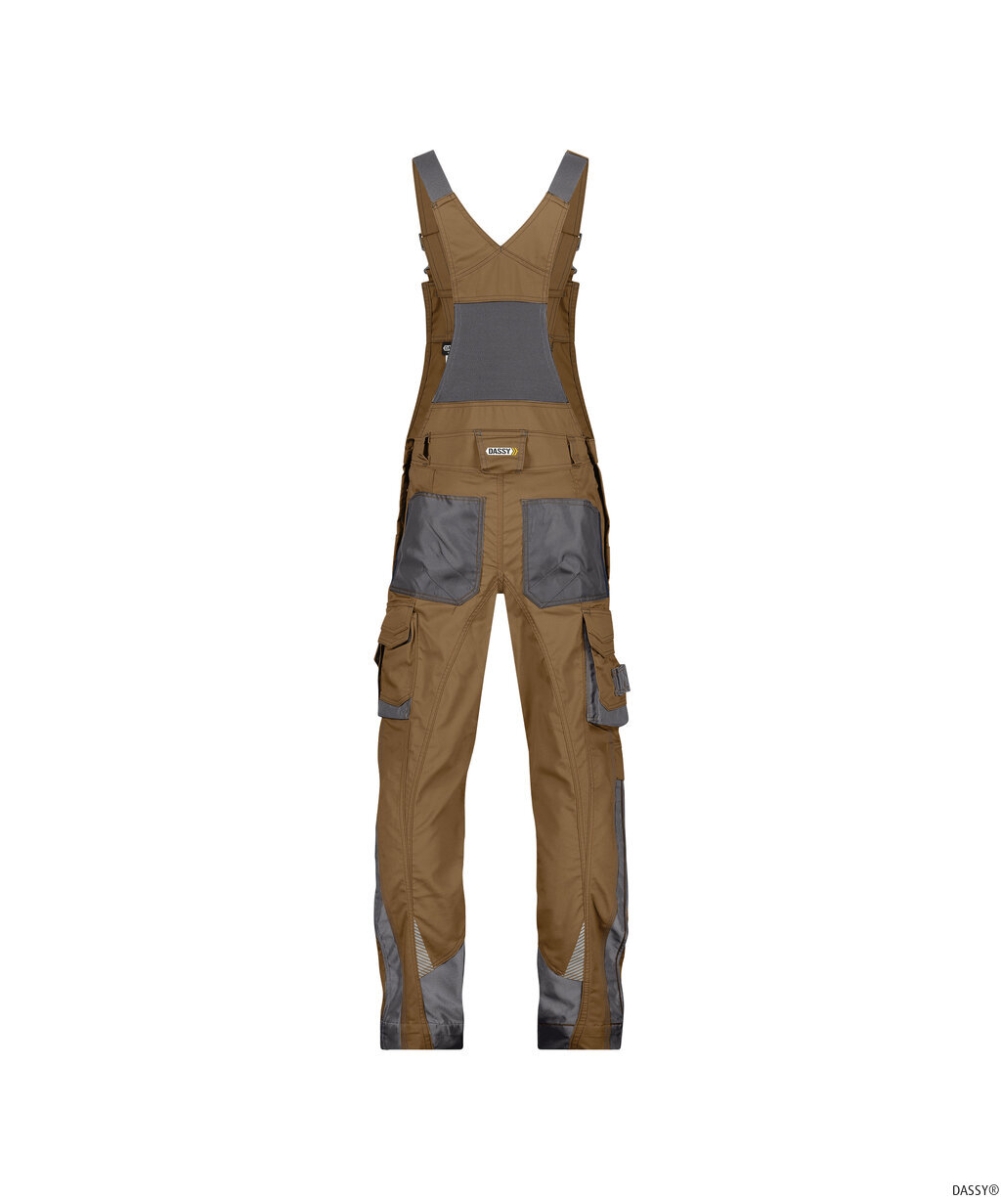 DASSY-Workwear, Latzhose VOLTIC, braun/grau