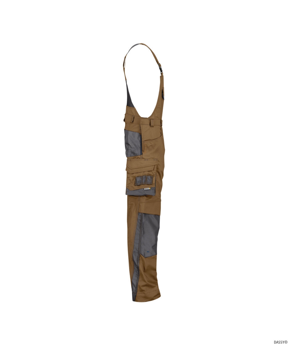 DASSY-Workwear, Latzhose VOLTIC, braun/grau