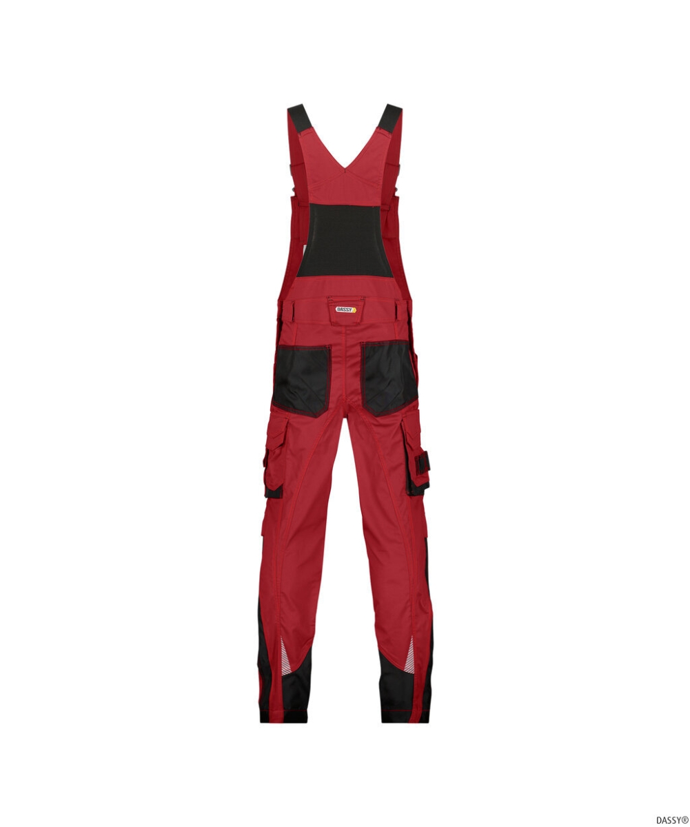 DASSY-Workwear, Latzhose VOLTIC, rot/schwarz