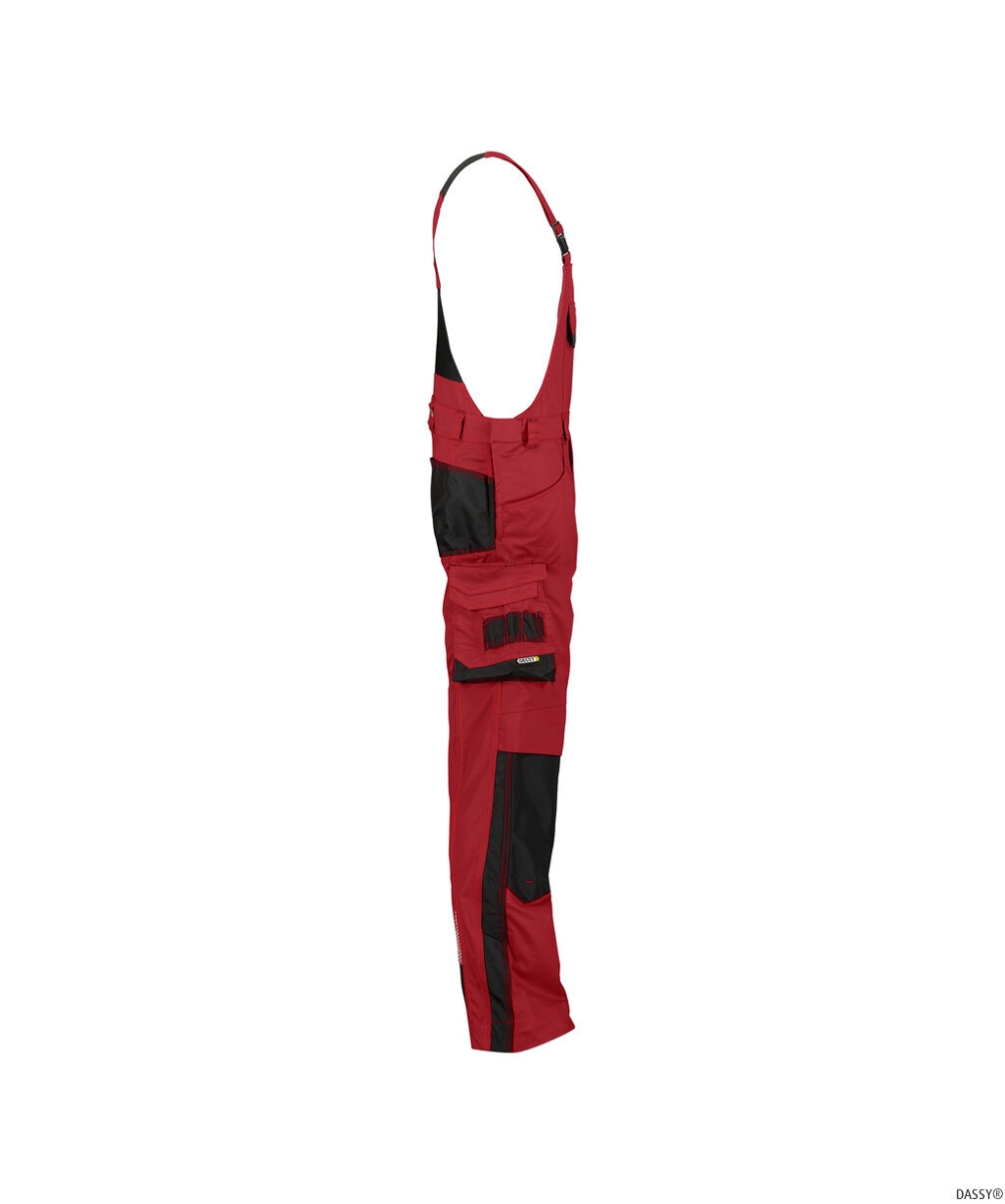 DASSY-Workwear, Latzhose VOLTIC, rot/schwarz