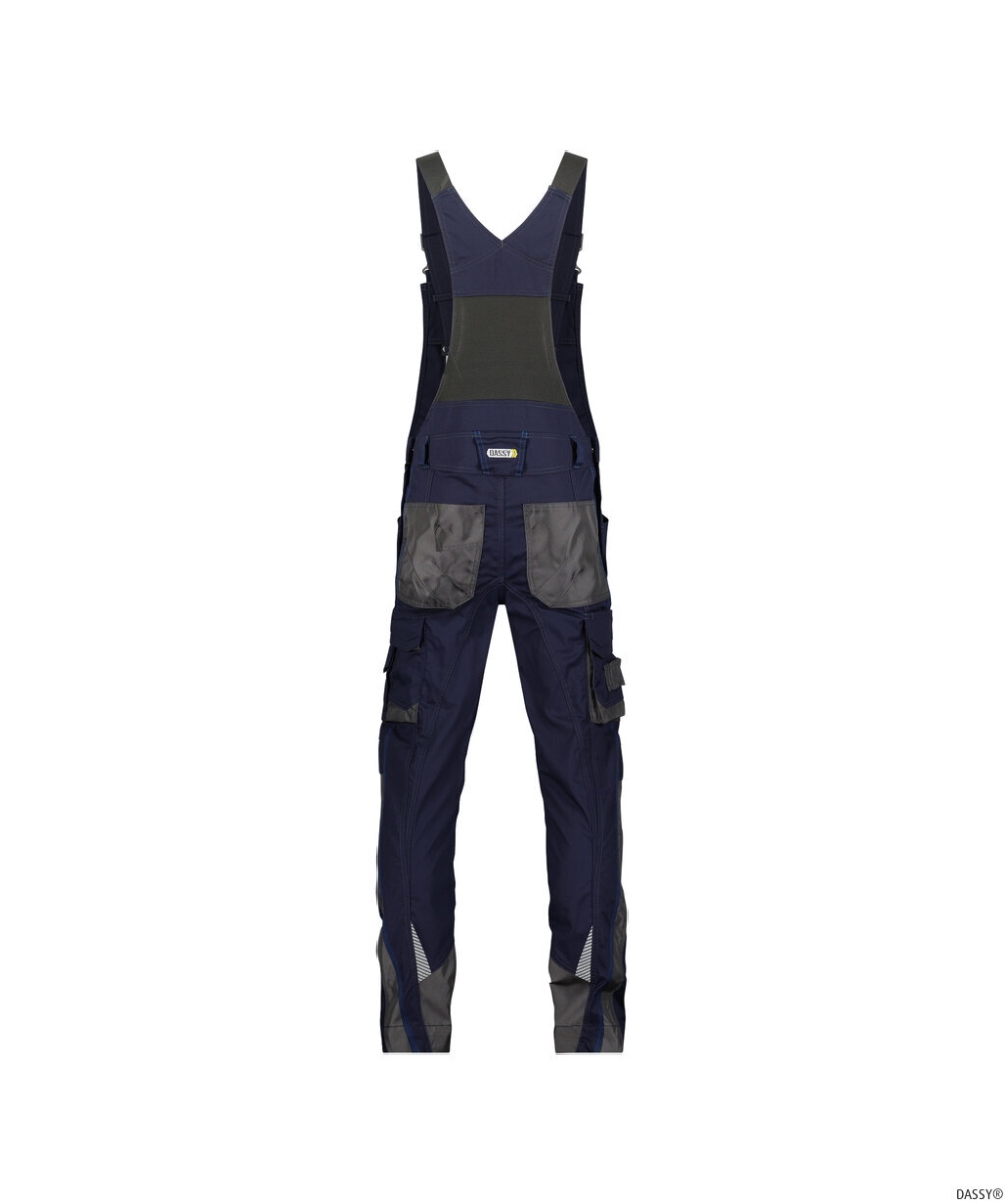 DASSY-Workwear, Latzhose VOLTIC, dunkelblau/grau