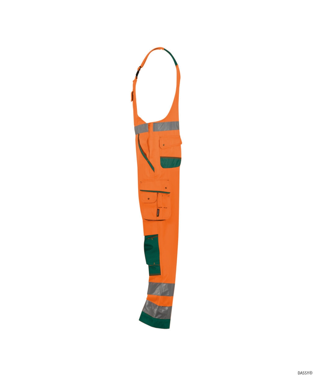 DASSY-Warnschutz, Latzhose, MALMEDY, orange/grün