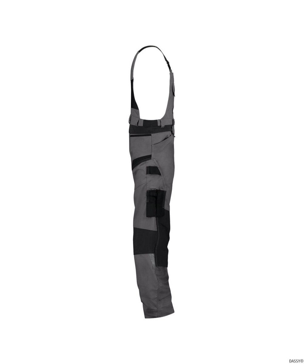 DASSY-Stretch-Arbeitslatzhose mit Kniepolstertaschen TRONIX NEXT, 245 g/m², anthrazitgrau/schwarz