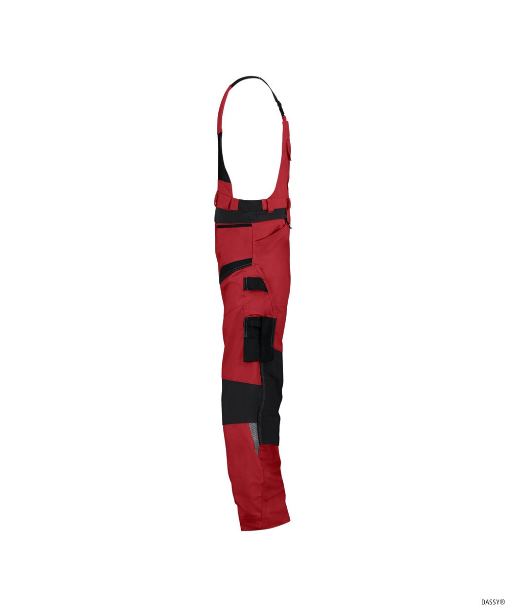 DASSY-Stretch-Arbeitslatzhose mit Kniepolstertaschen TRONIX NEXT, 245 g/m², rot/schwarz