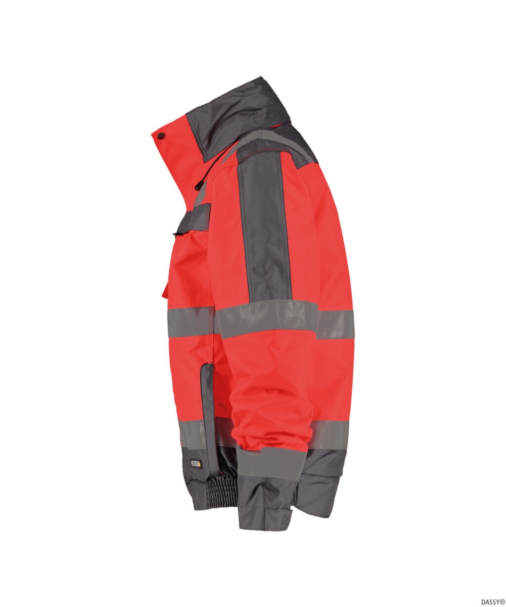 DASSY-Warnschutz, Winterjacke LIMA, rot/grau