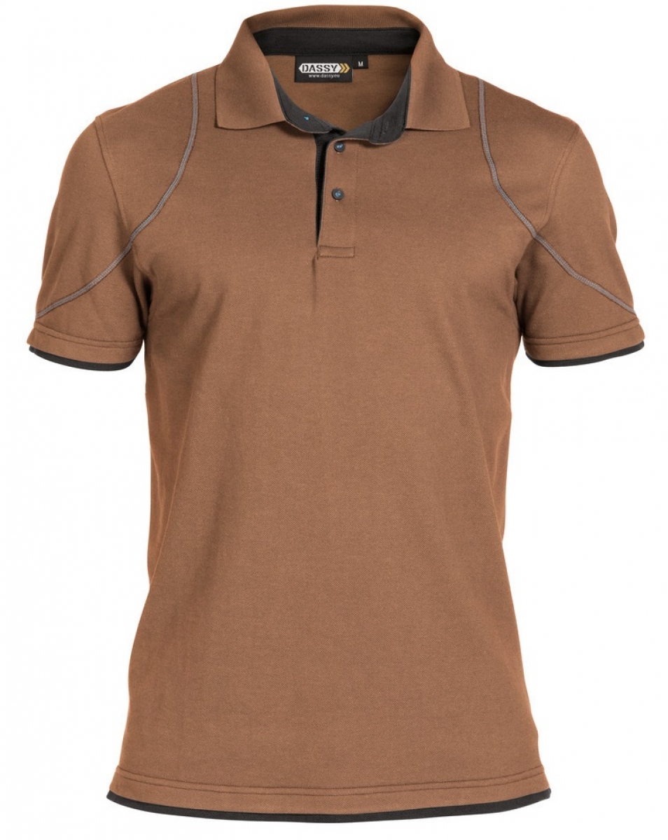 DASSY-Worker-Shirts, Poloshirt "ORBITAL",  braun/grau