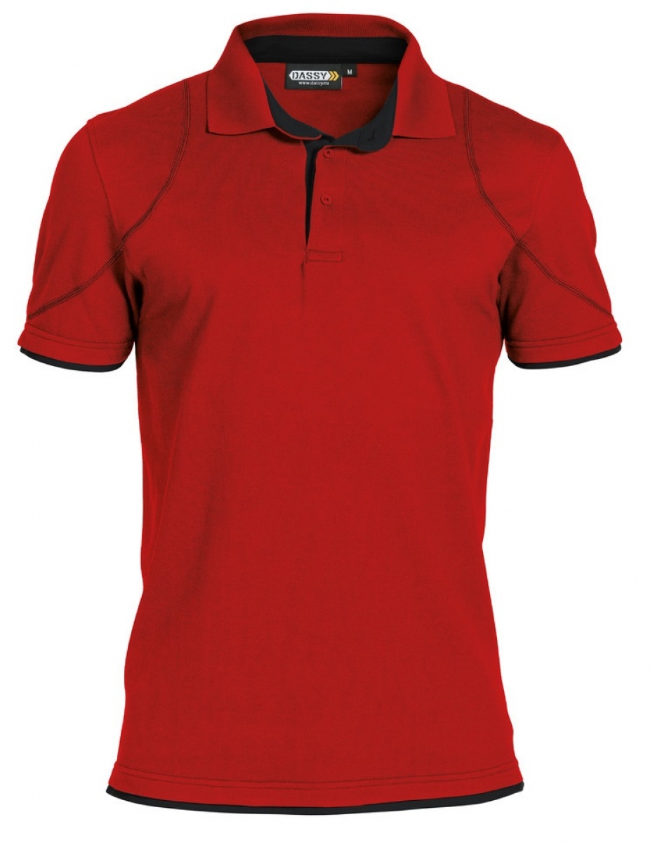 DASSY-Worker-Shirts, Poloshirt "ORBITAL",  rot/schwarz