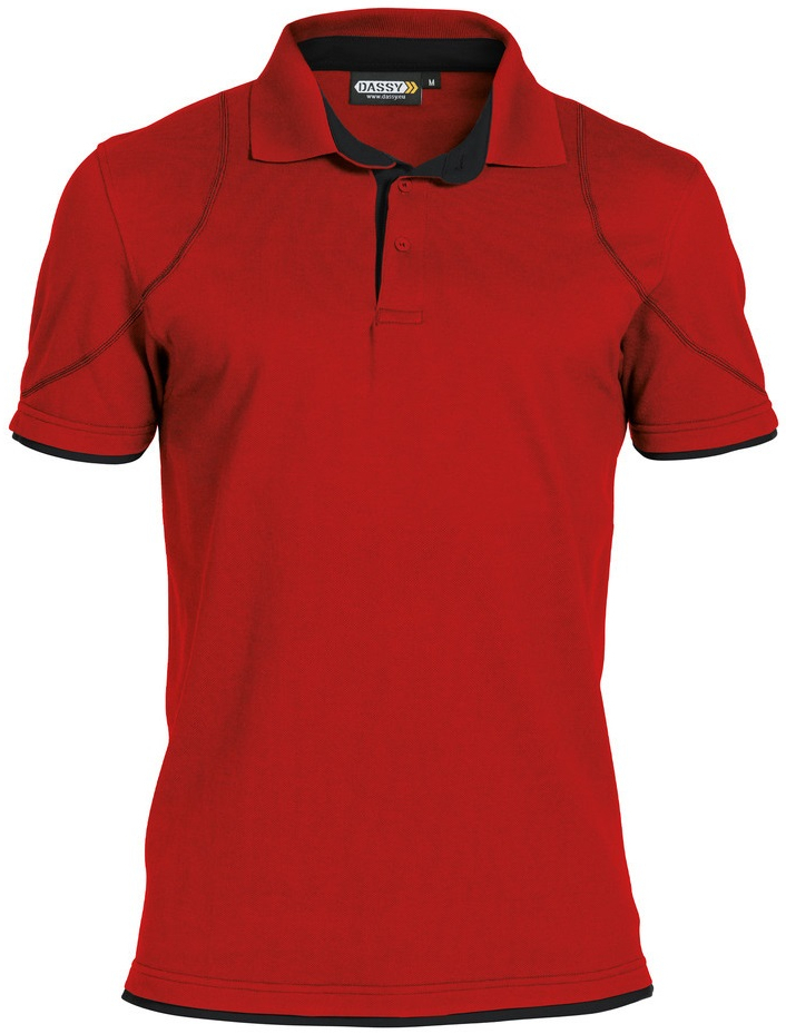 DASSY-Worker-Shirts, Poloshirt "ORBITAL",  rot/schwarz