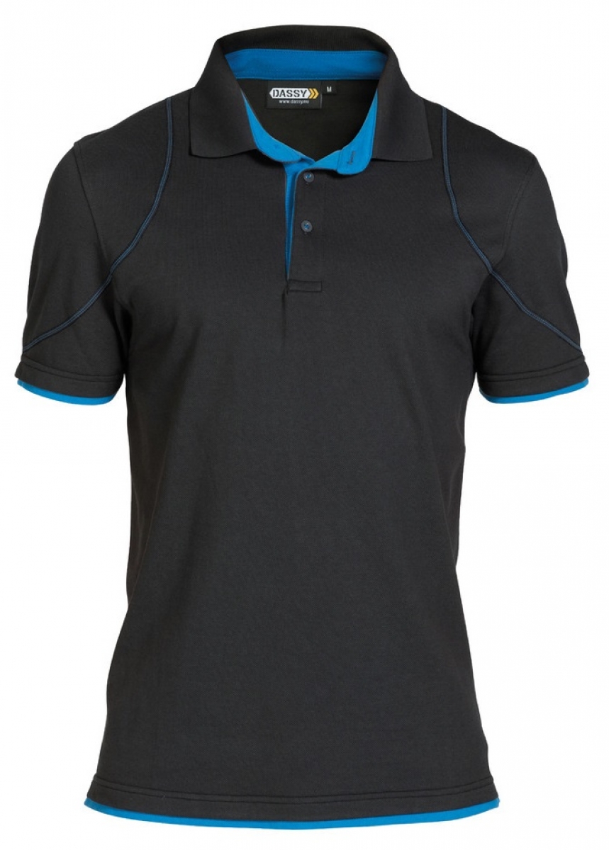 DASSY-Worker-Shirts, Poloshirt "ORBITAL",  schwarz/blau