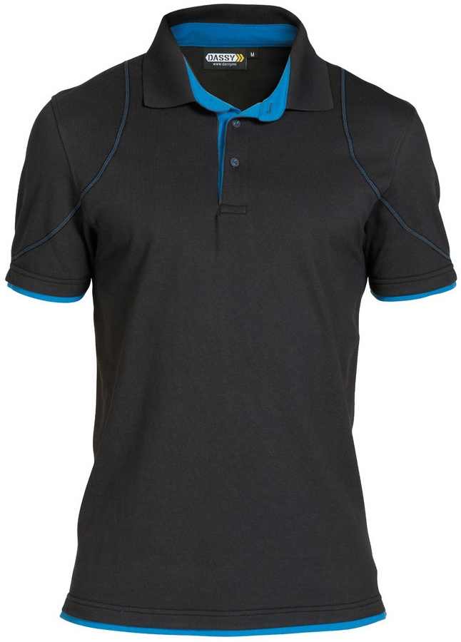 DASSY-Worker-Shirts, Poloshirt "ORBITAL",  schwarz/blau