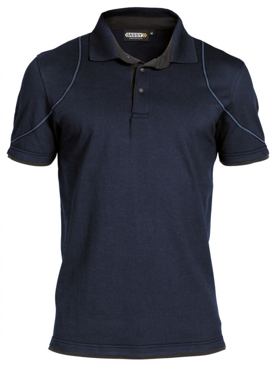 DASSY-Worker-Shirts, Poloshirt "ORBITAL",  dunkelblau/grau