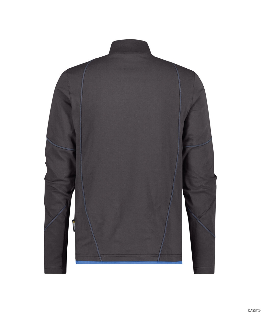 DASSY-Worker-Shirts, T-Shirt SONIC langarm, grau/kornblau