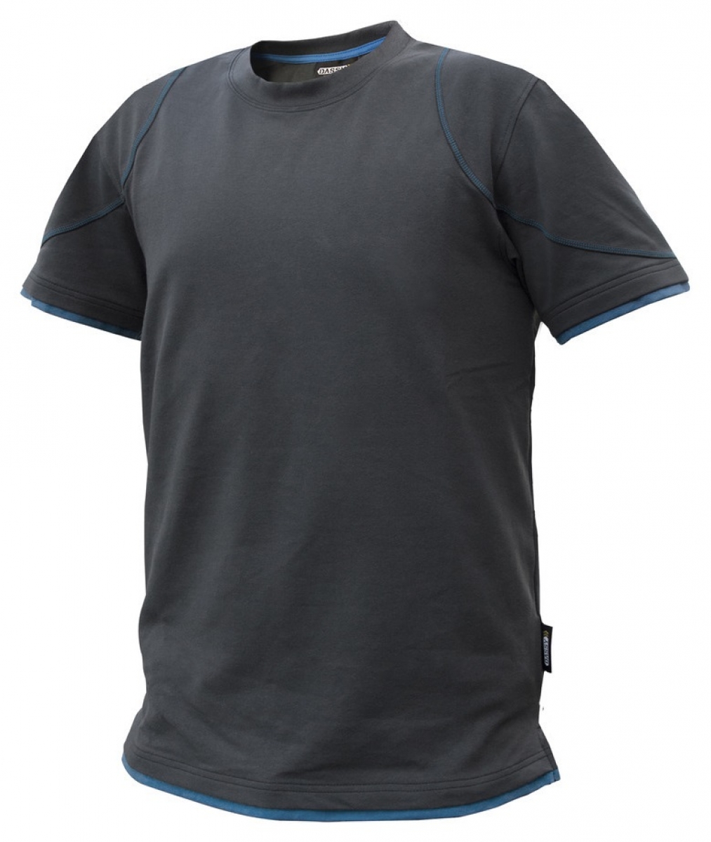 DASSY-Worker-Shirts, T-Shirt "KINETIC", grau/azurblau