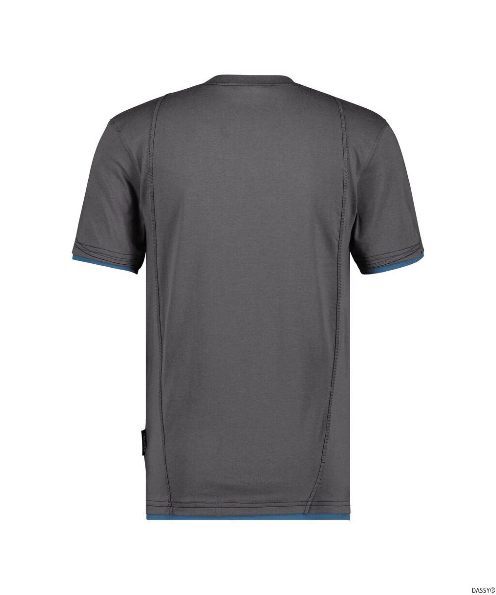 DASSY-Worker-Shirts, T-Shirt KINETIC, grau/azurblau