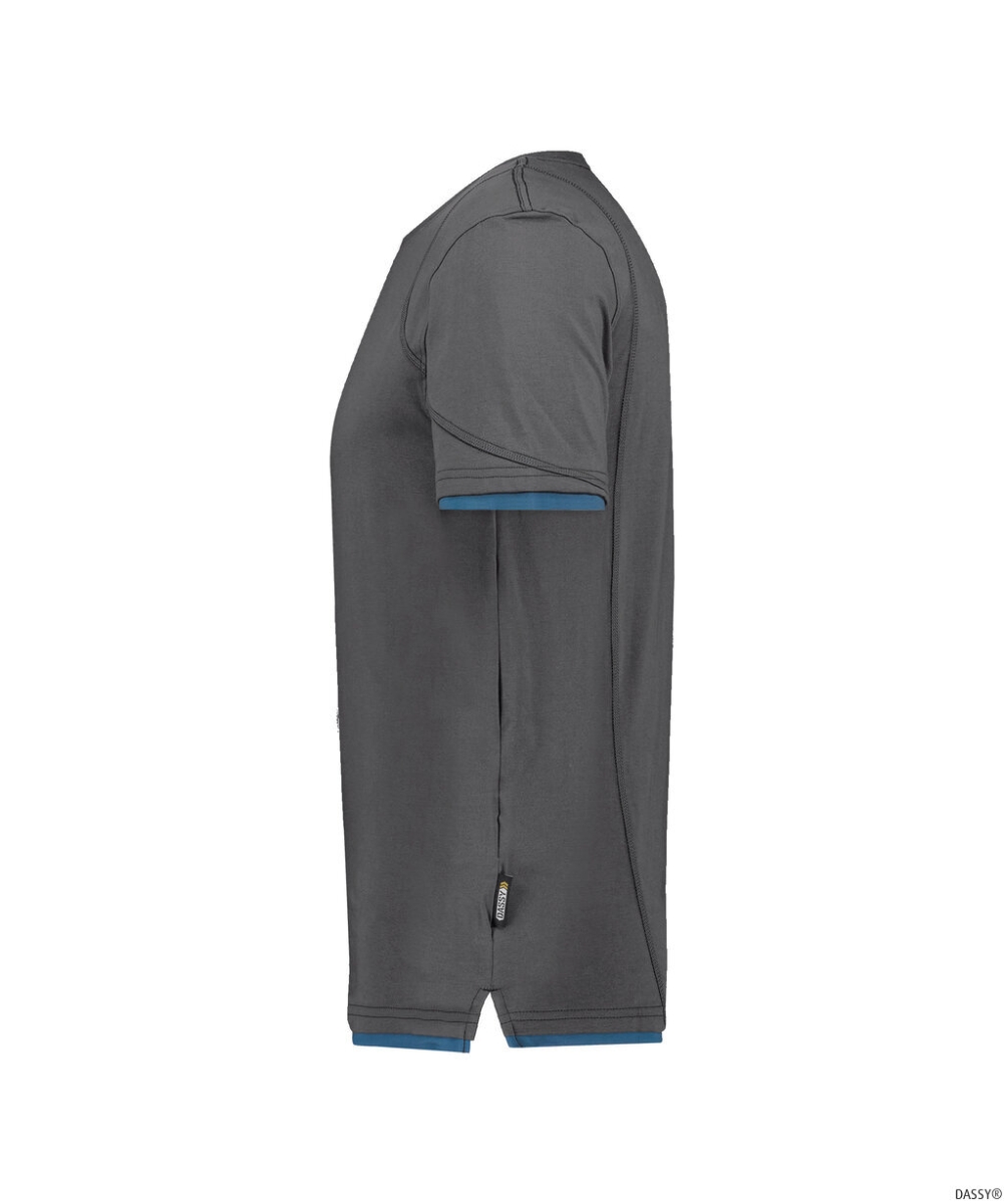 DASSY-Worker-Shirts, T-Shirt KINETIC, grau/azurblau