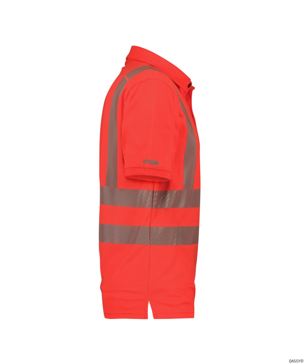 DASSY-Warnschutz, UV-Poloshirt BRANDON, rot