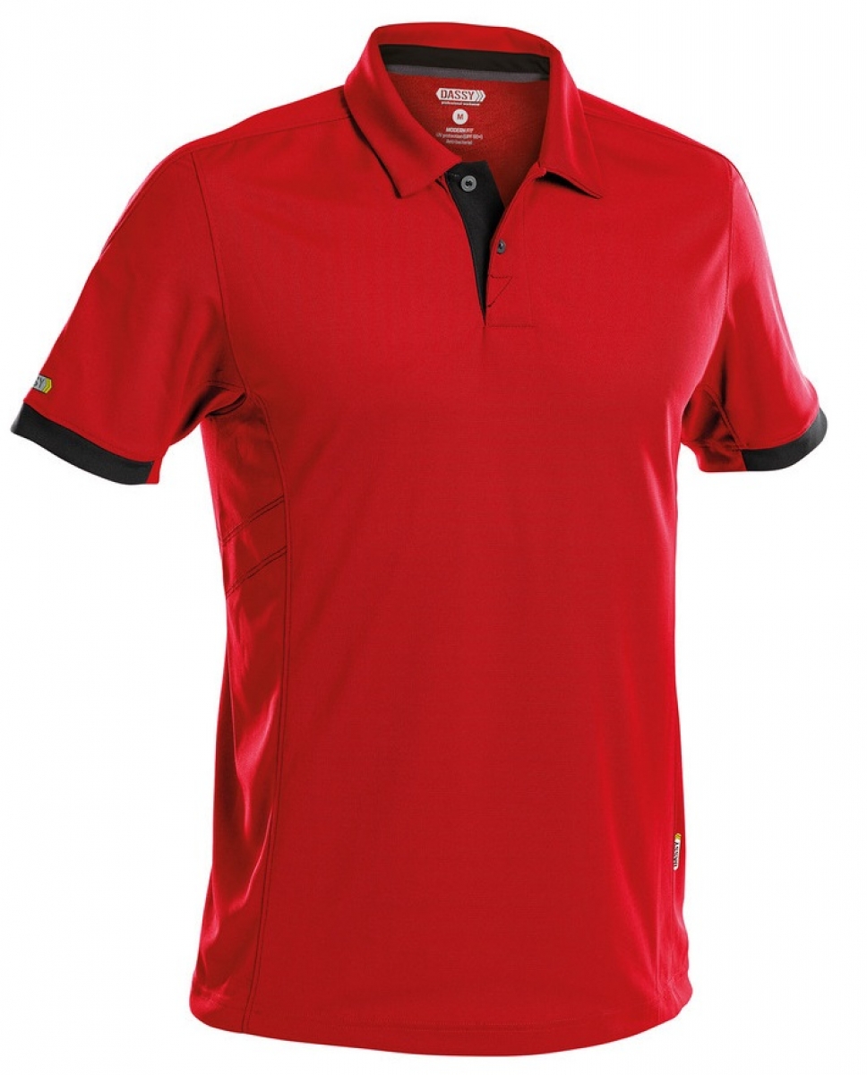 DASSY-Worker-Shirts, Poloshirt "TRAXION", rot/schwarz