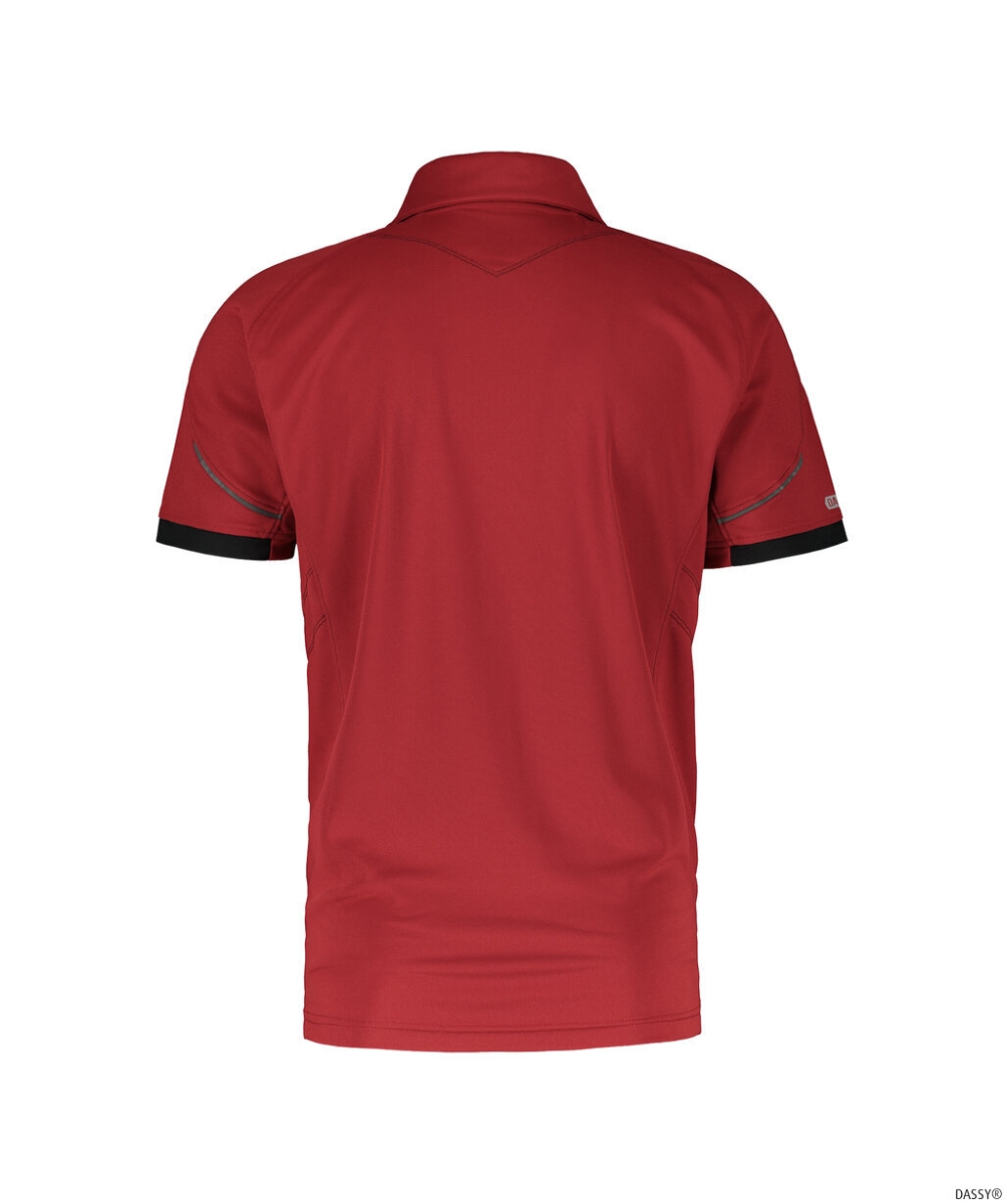 DASSY-Worker-Shirts, Poloshirt TRAXION, rot/schwarz