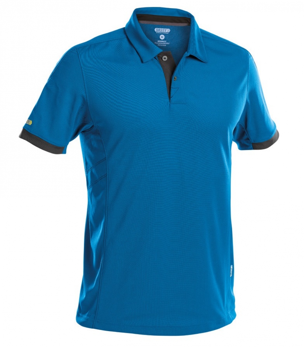 DASSY-Worker-Shirts, Poloshirt "TRAXION", kornblau/grau