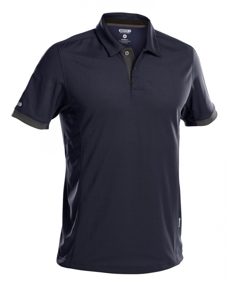 DASSY-Worker-Shirts, Poloshirt "TRAXION", dunkelblau/grau