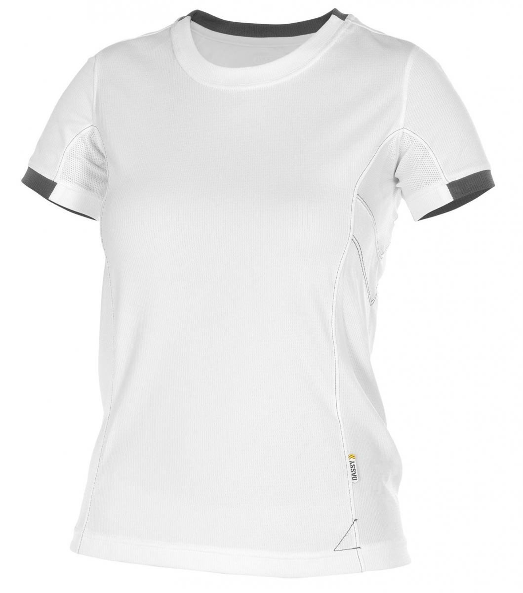 DASSY-Worker-Shirts, Damen-T-Shirt, "NEXUS", wei/grau