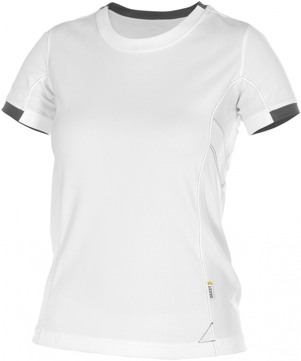 DASSY-Worker-Shirts, Damen-T-Shirt, "NEXUS", wei/grau